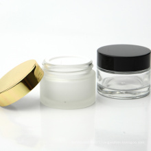 refillable empty frosted cosmetic face skincare container luxury glass cream jars